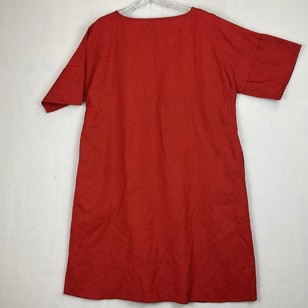 Gudrun Sjoden Short Sleeve Dress Red Women’s Size Large - Picture 4 of 5